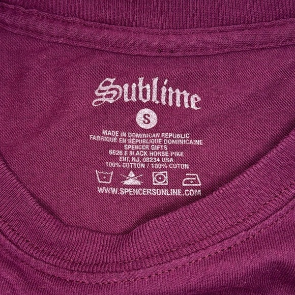 Sublime burgundy w white graphic 100%Cotton T-shirt S - Picture 5 of 7